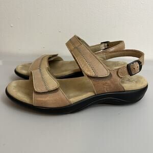 SAS Nudu Sandal 8 Tan Bronze Leather‎ Cushioned Adjustable Slingback Comfort